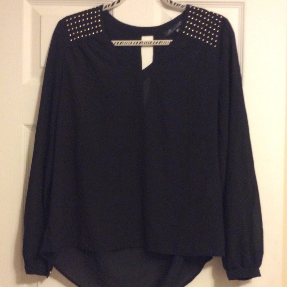 Gold studded chiffon blouse